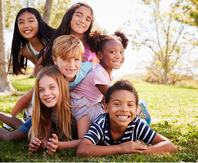 Group of school-age children