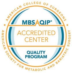 Official accreditation seal of the Metabolic and Bariatric Surgery Accreditation and Quality Improvement Program