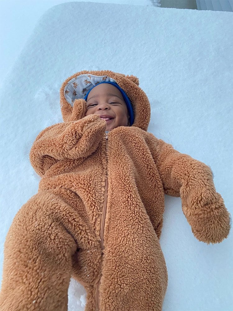 photo of Nathaniel enjoys first snowfall