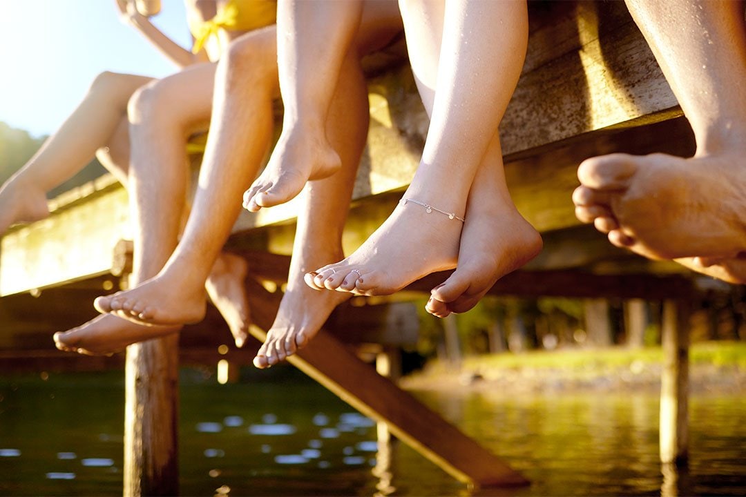 photo of foot on a dock