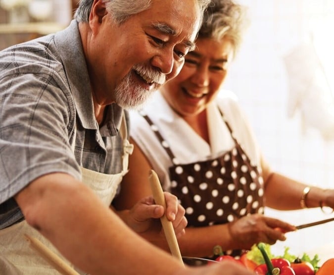 Couple cooking