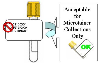 Flagging is acceptable for microtainer collections only