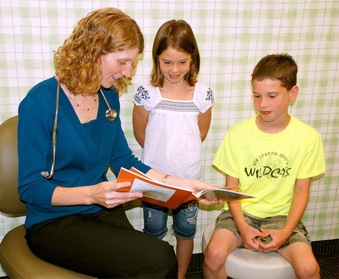 Amber Vick with young patients