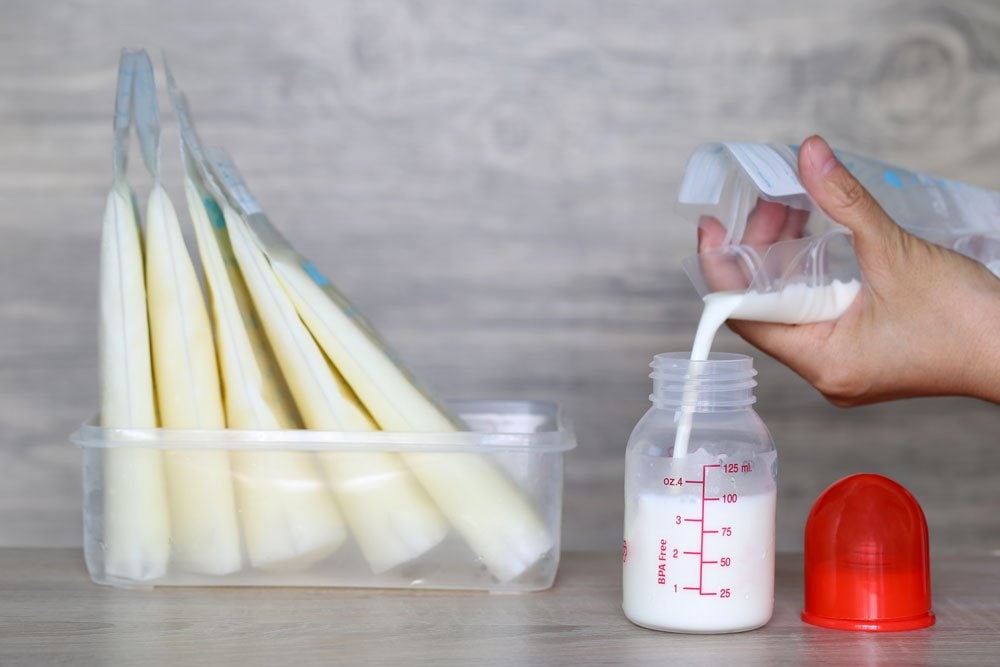 stock photo of breastmilk being stored