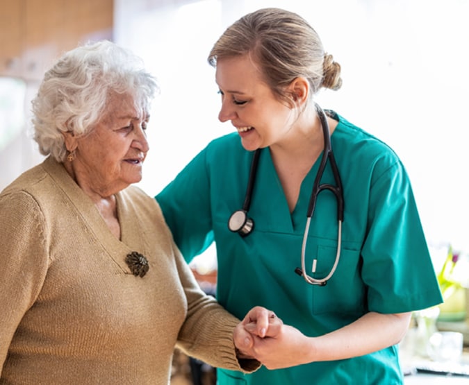 Elderly woman with Home Health Services