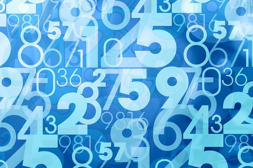 graphic of blue background with numbers