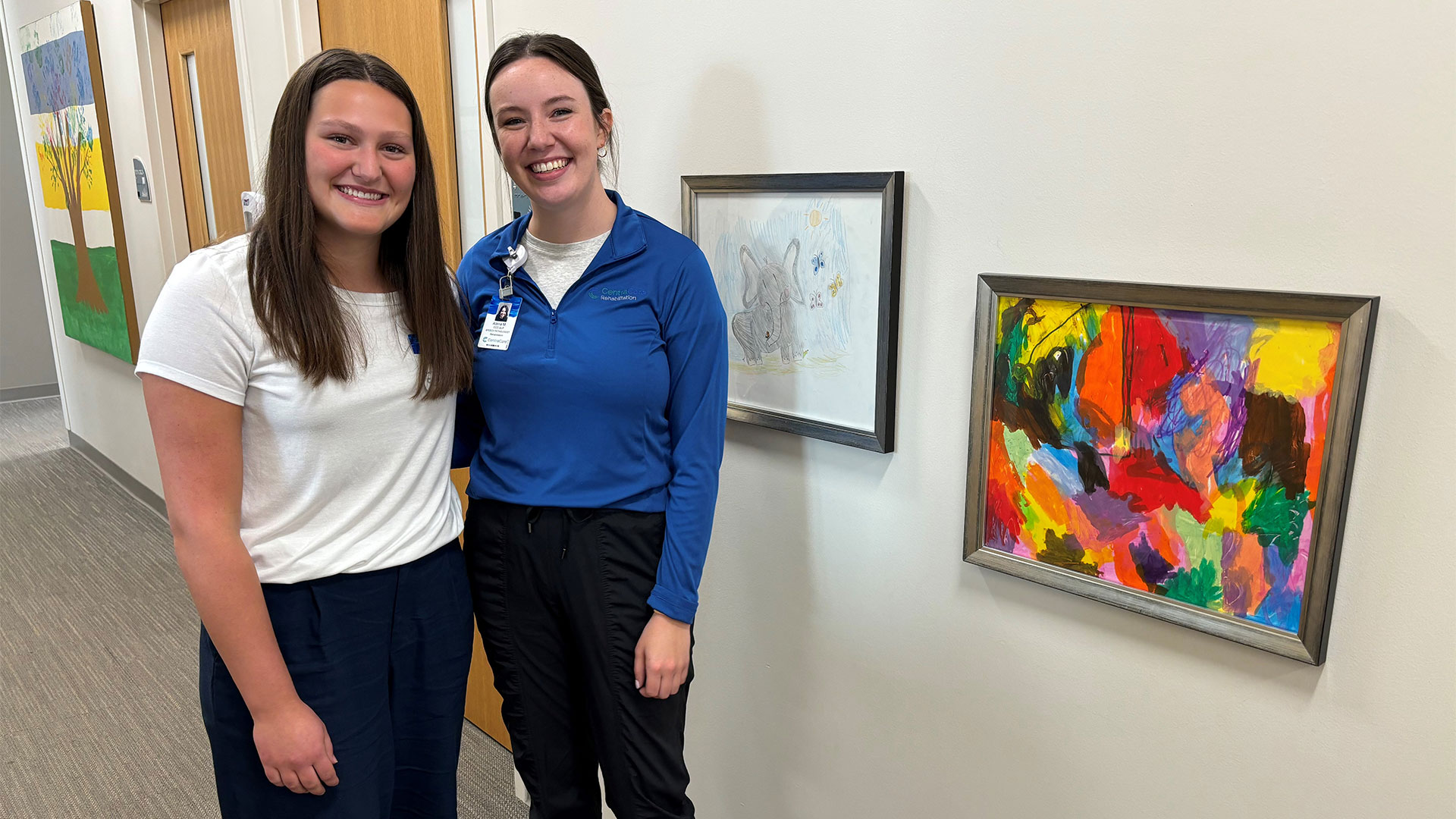 Lauren Dirkes and speech therapist Alaina Mueller, CCC-SLP